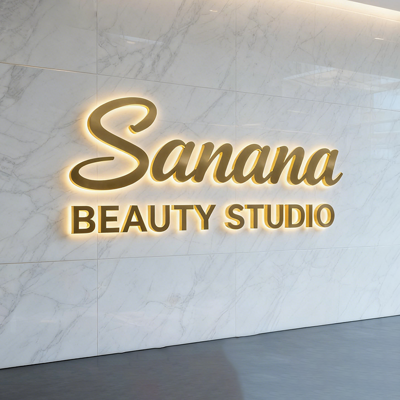 Stainless Steel Sign Backlit Metal Letter Signs of Company logo Sign Shipping Mall Store Signage