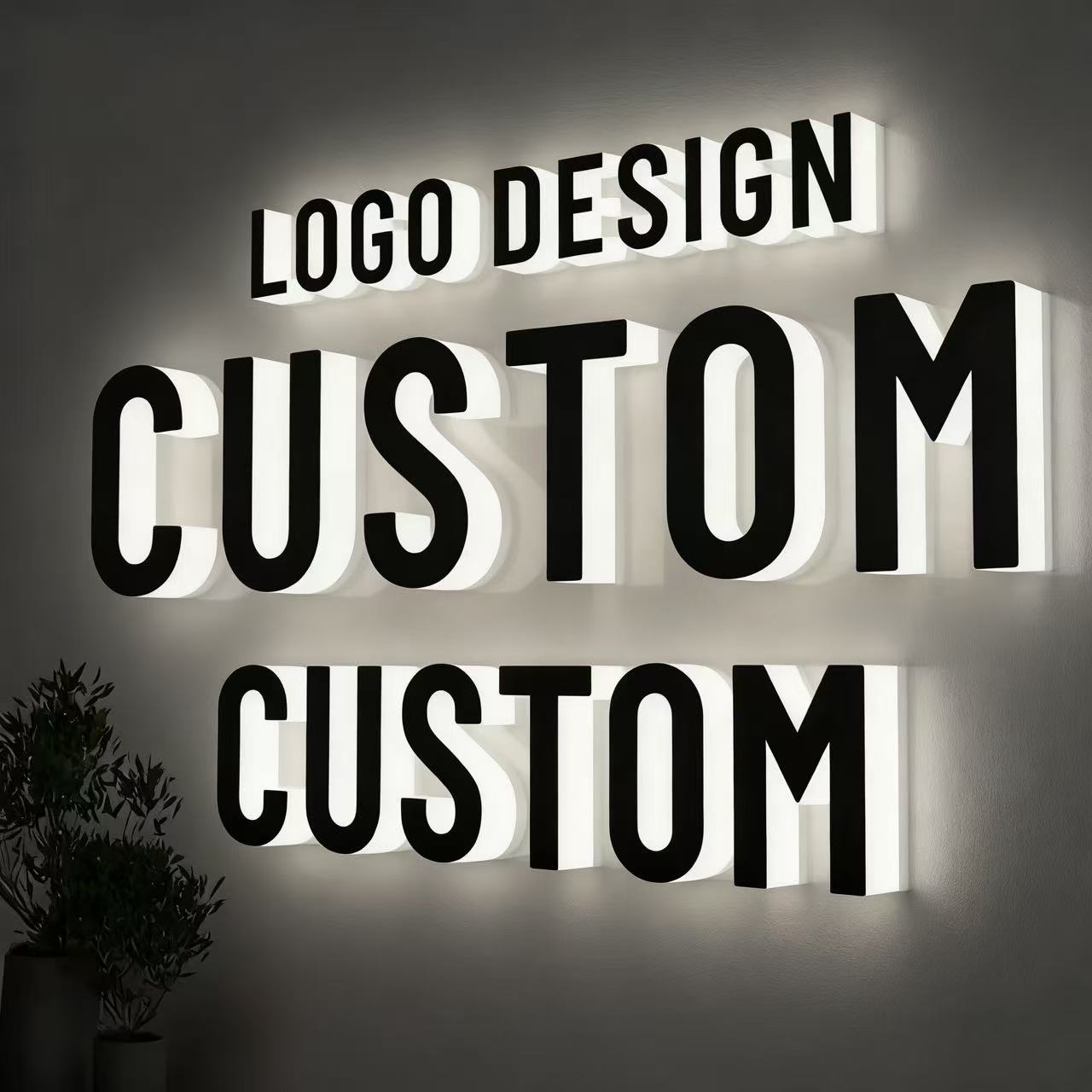 Custom Metal Aluminium Stainless Steel Mirror 3d Led Illuminated Sign Signage Backlit Channel Letters Sign